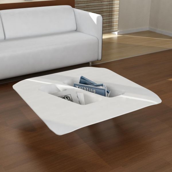 Tavolino da salotto manta design moderno in resina bianca
