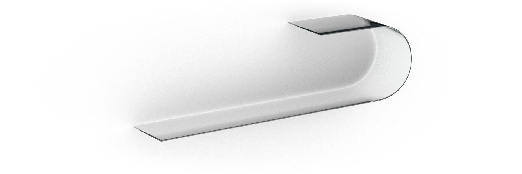 Mensole design in vetro trasparente curvato curvo surf
