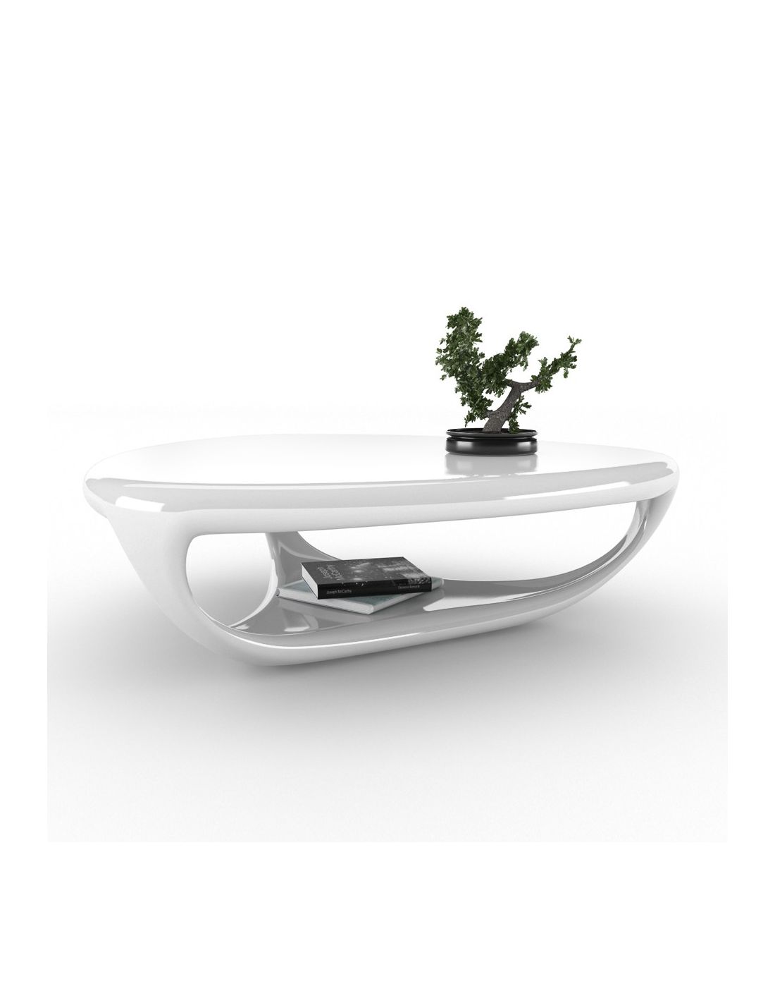 Tavolino da salotto genesi design moderno in resina bianco for Design salotto