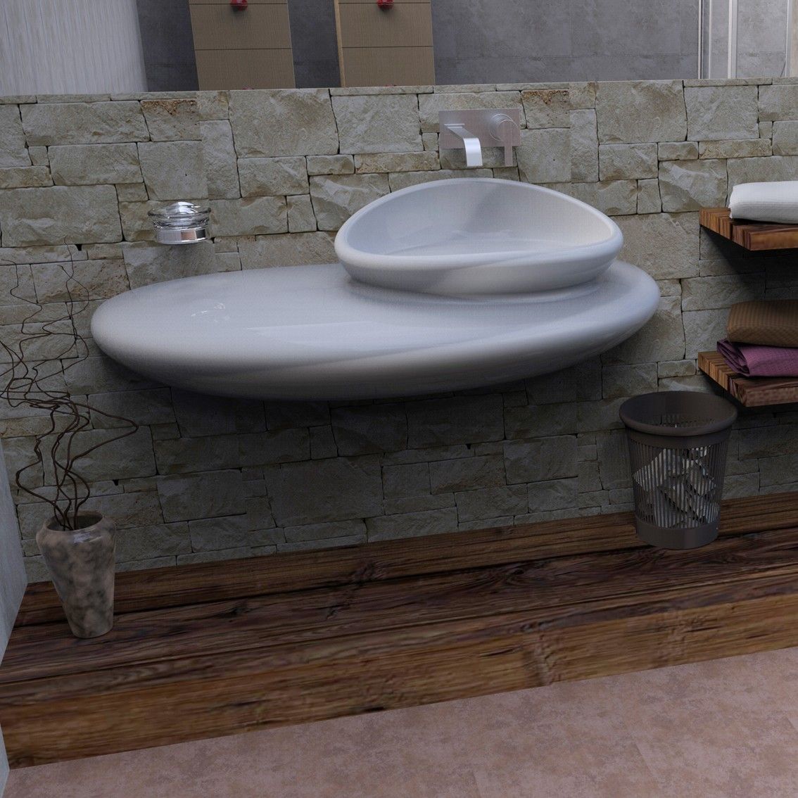 Lavabi da bagno di design moderno a sospensione o da terra