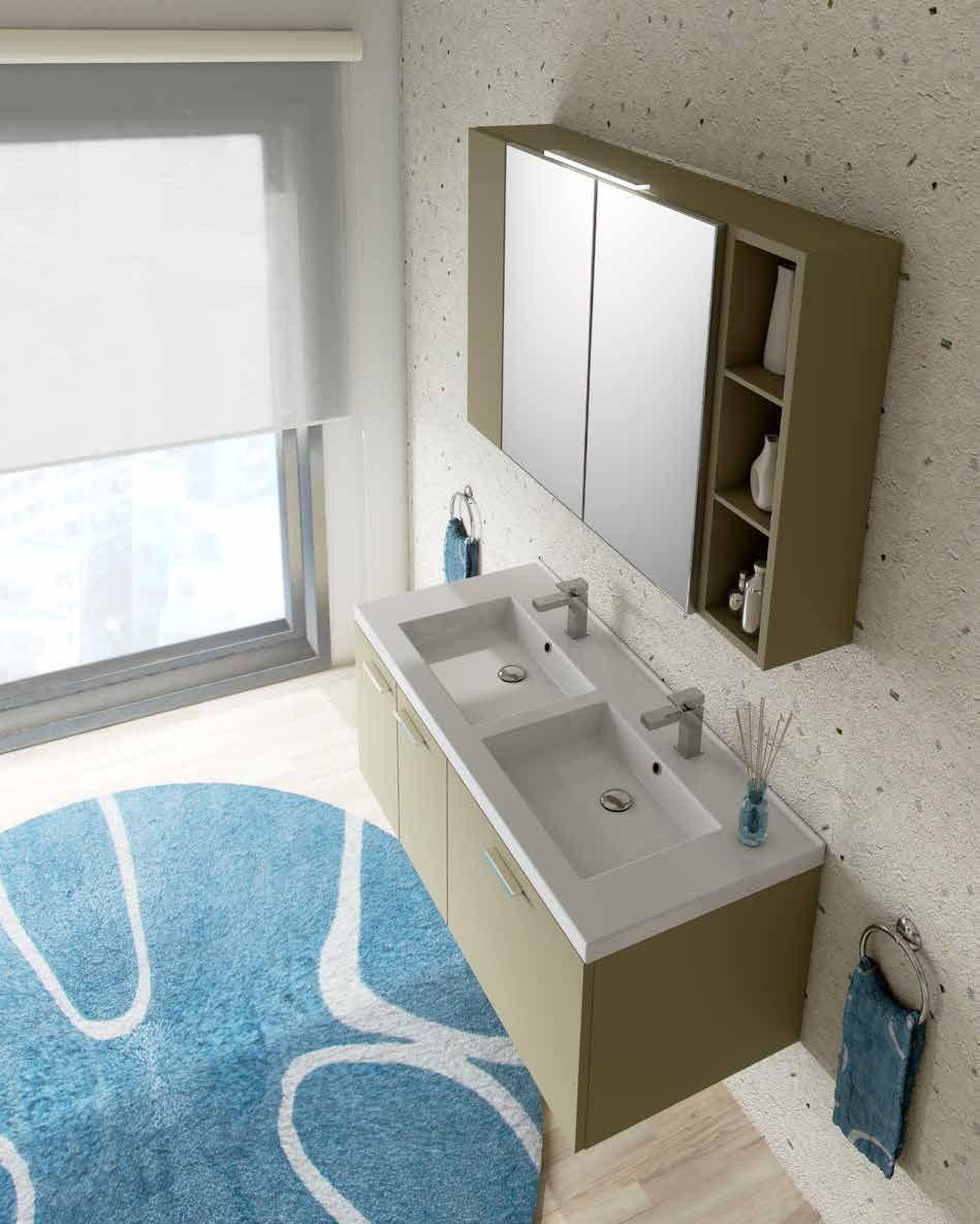 Dodo26 arredo bagno completo design moderno Cubi arredamento rosso rubino
