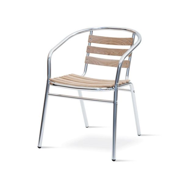 Coppia poltroncine in alluminio e teak Kind Coppia poltroncine in alluminio e teak Kind