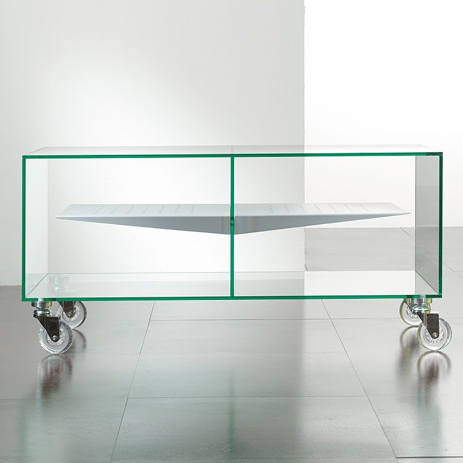 Carrello porta tv lcd in vetro ebox 90 x 40 cm