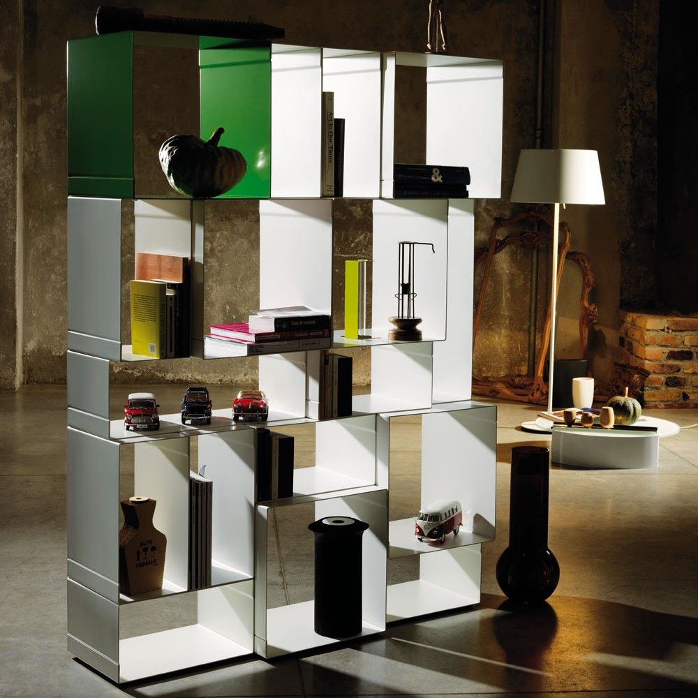 Librerie componibili e modulari in metallo e legno design moderno