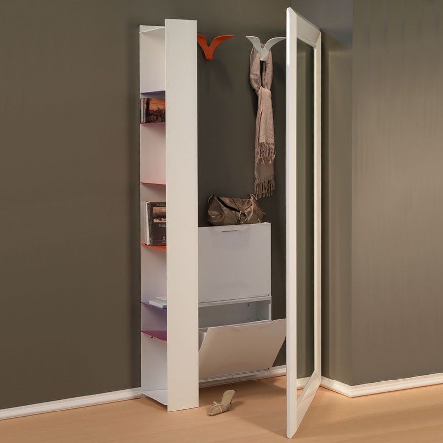 Specchio da parete angolo rettangolo in legno laccato bianco cm ...