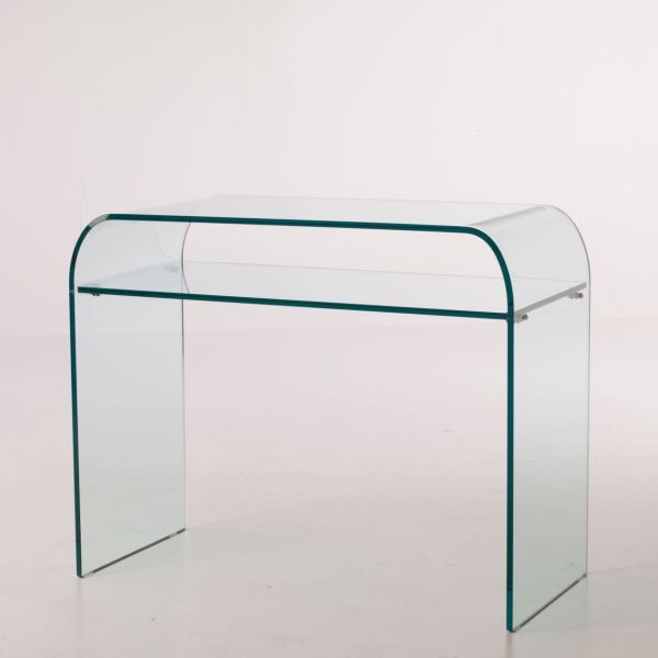 Consolle da ingresso Daniel in vetro con ripiano 88 x 44 cm Consolle da ingresso Daniel in vetro con ripiano 88 x 44 cm