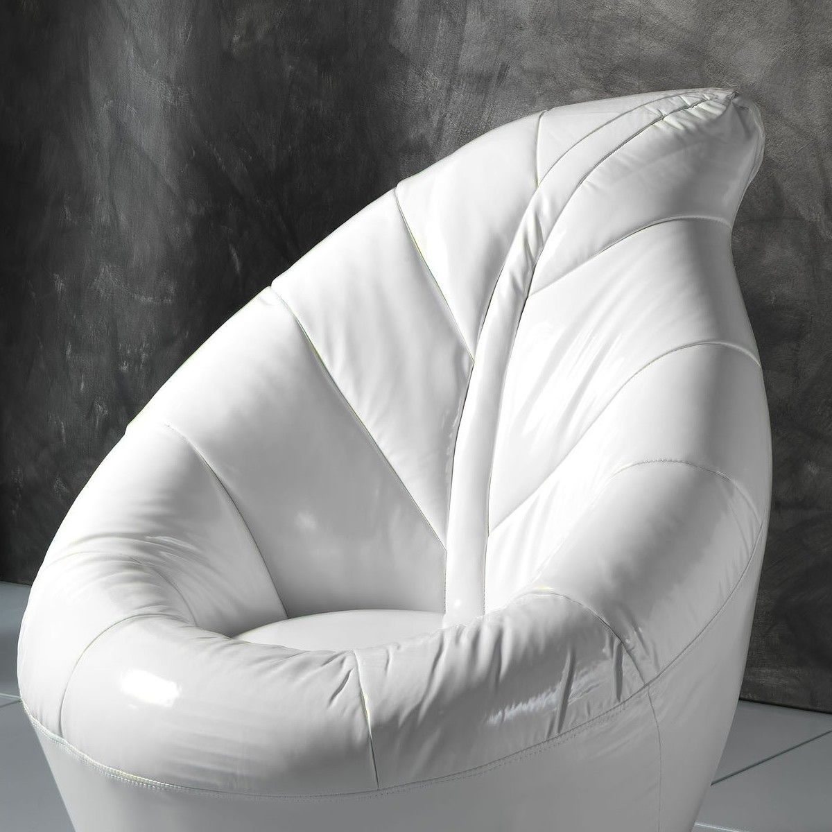 Camera da letto in pelle bianca: in pelle bianca con dame cucite ...