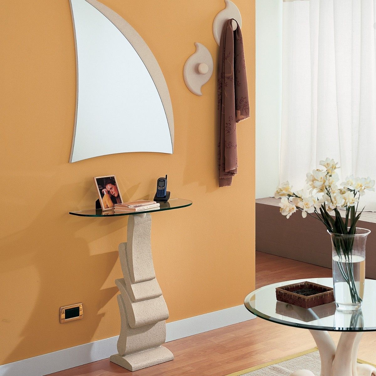 Composizione mobili per ingresso angolo riflesso cm.97x192h Librerie da ingresso riflessi