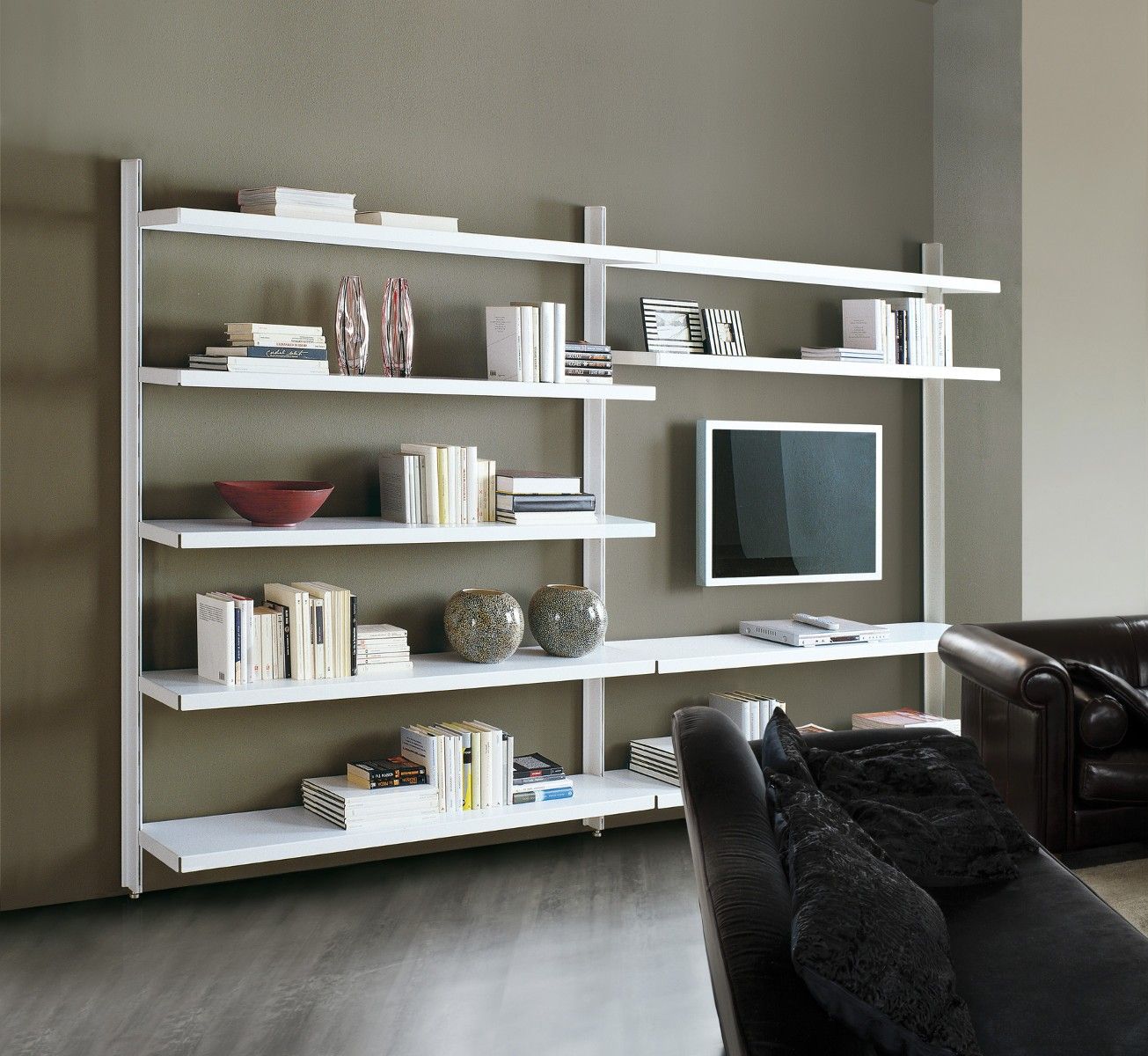 Librerie componibili e modulari in metallo e legno design moderno