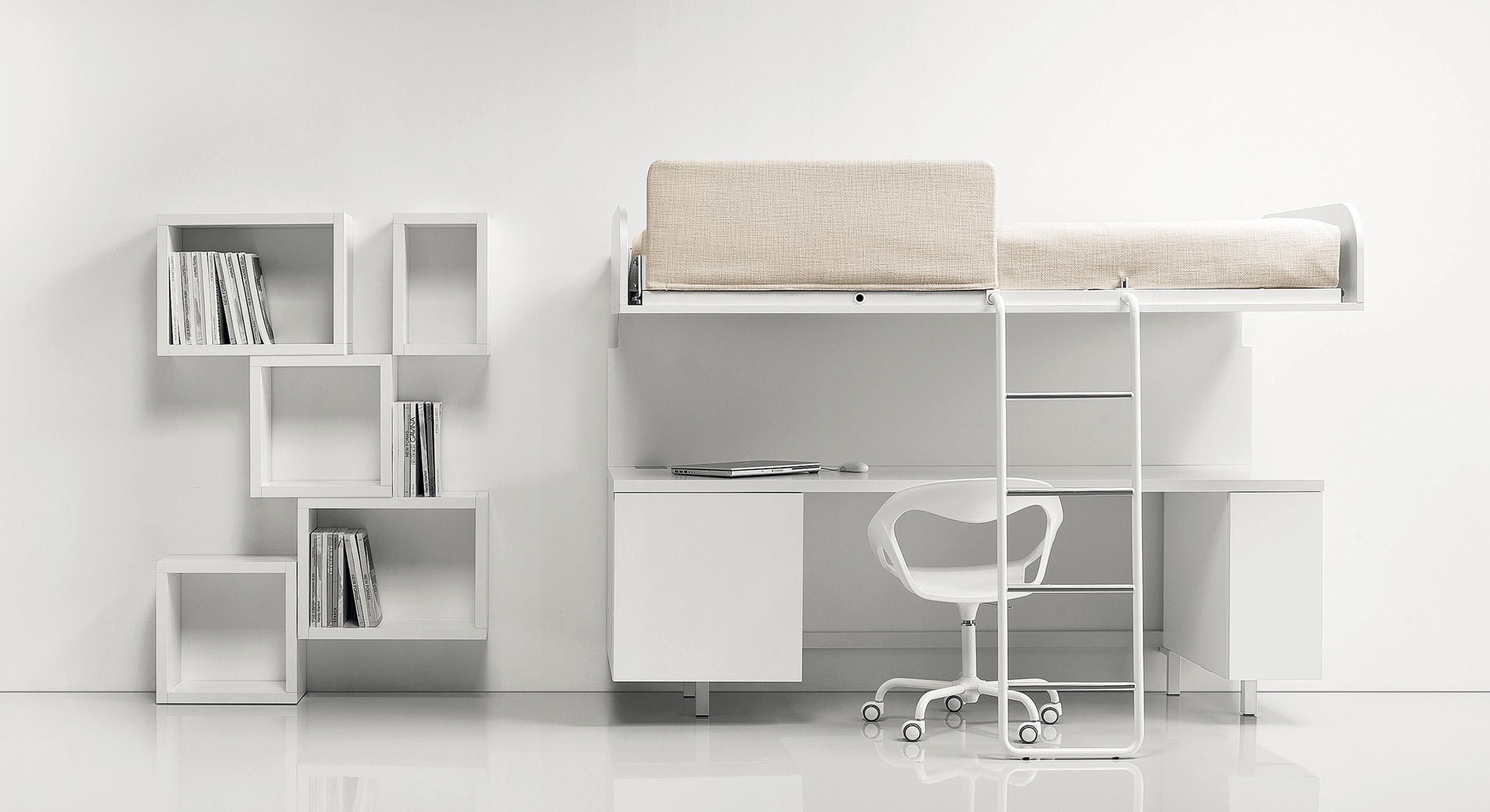 Libreria letto singolo: letto singolo a scomparsa massello in ...