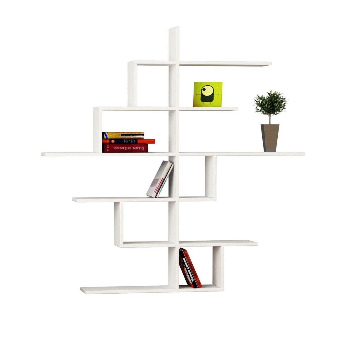 Libreria da parete mensole in legno 150 x 150 cm Libreria quadro sospesa