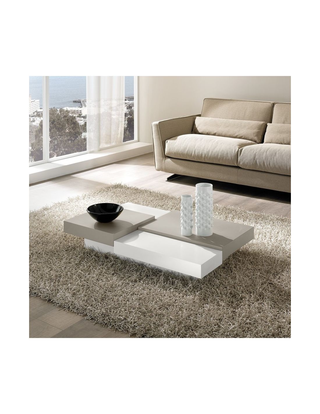 tavolino lionel moderno per soggiorno in legno laccato 110