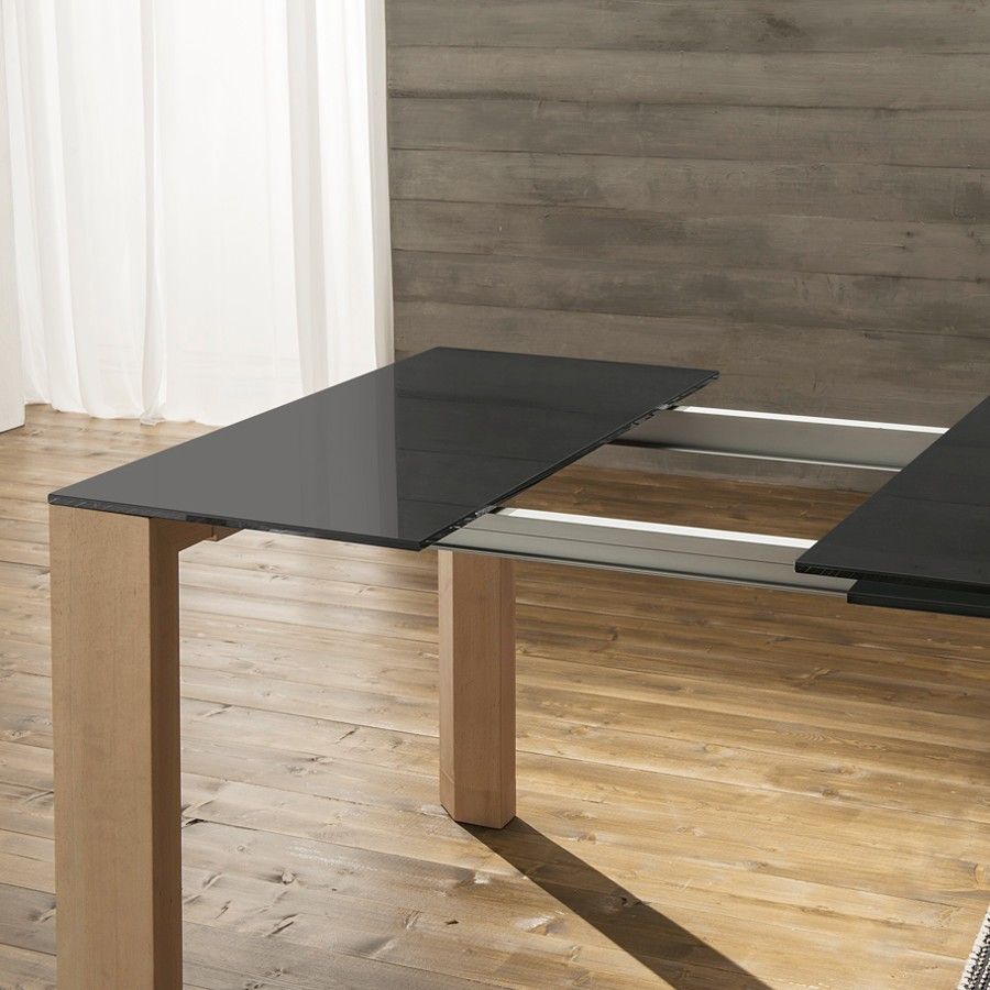 Allungabile clapton per sala pranzo in legno e vetro 250 cm