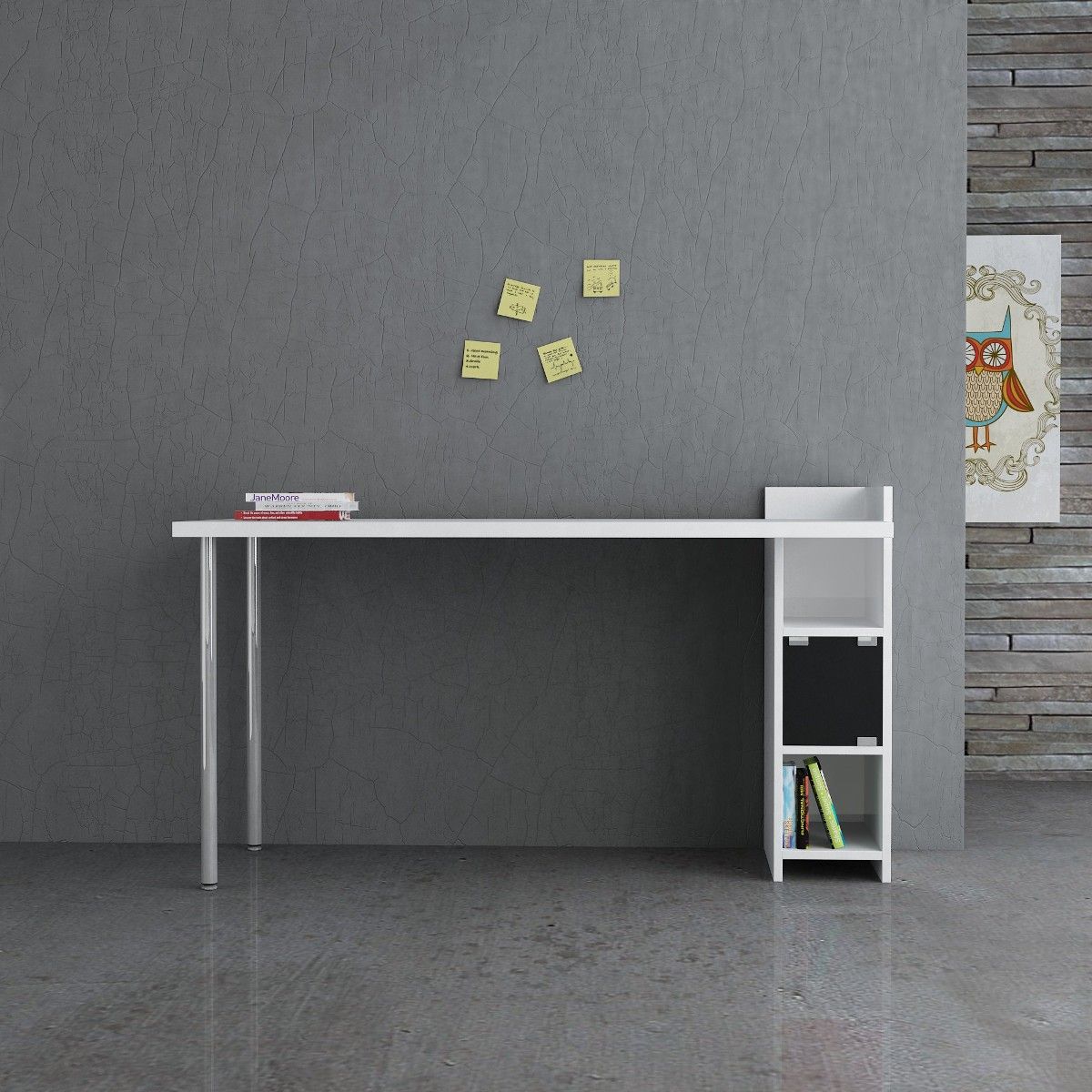 Slender scrivania con cassetti mensole in legno.jpg Scrivania classica 160 cm