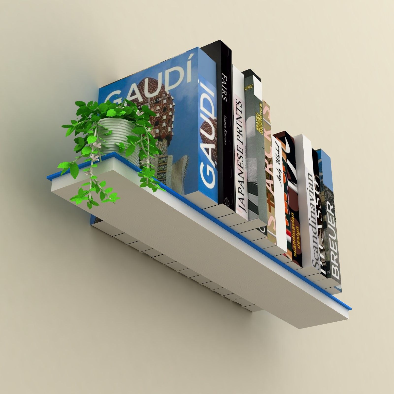 Mimetic set 3 mensole a scomparsa da parete per libri