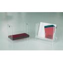 Portariviste in plexiglass moderno trasparente rosso o satinato Bibai