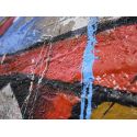 Quadro dipinto a mano Lupin su juta grezza da 40 a 100 cm