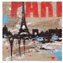 Quadro su tela dipinto a mano per soggiorno città di Parigi