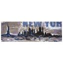 Quadro skyline New York dipinto a mano su tela juta