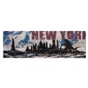 Quadro tela dipinto a mano per soggiorno New York Godzilla