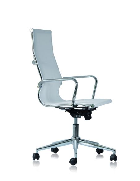 Poltrona ufficio direzionale con schienale alto e braccioli in rete bianca o nera WH Poltrona ufficio direzionale con schienale alto e braccioli in rete bianca o nera WH