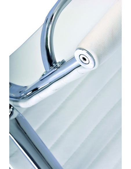 Sedia ufficio direzionale con schienale alto in ecopelle bianca o nera WH Sedia ufficio direzionale con schienale alto in ecopelle bianca o nera WH