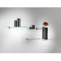 Mensole moderne in vetro curvato trasparente 100 cm Alton