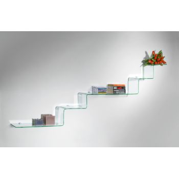 Mensole design moderno in vetro trasparente a scalino Ladder 2