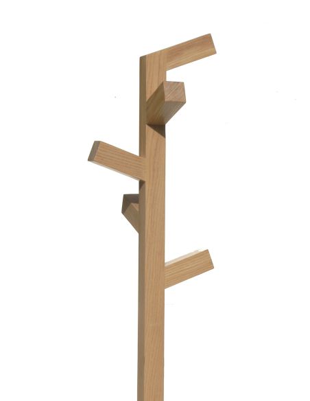 Appendiabiti da terra con piantana in legno e base in marmo Minimal W2