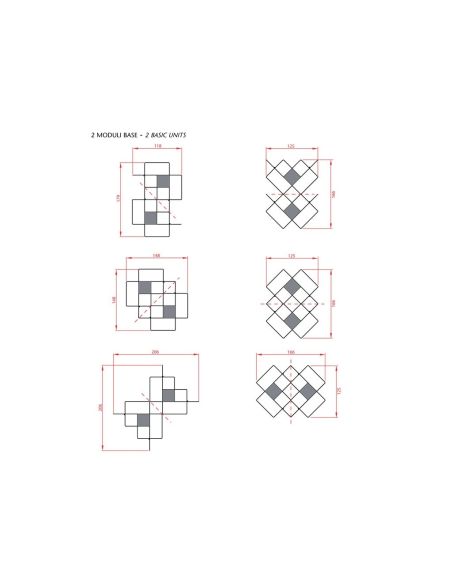 Libreria a parete moderna in acciaio modulare 120 x 120 cm Kreando