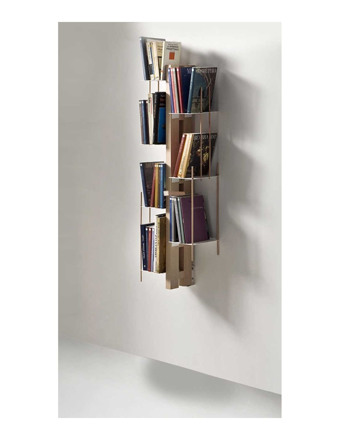 Libreria verticale sospesa a parete in legno Zia Veronica