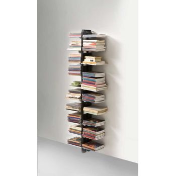 Libreria salvaspazio a muro a colonna in legno massello ZiaBice 2