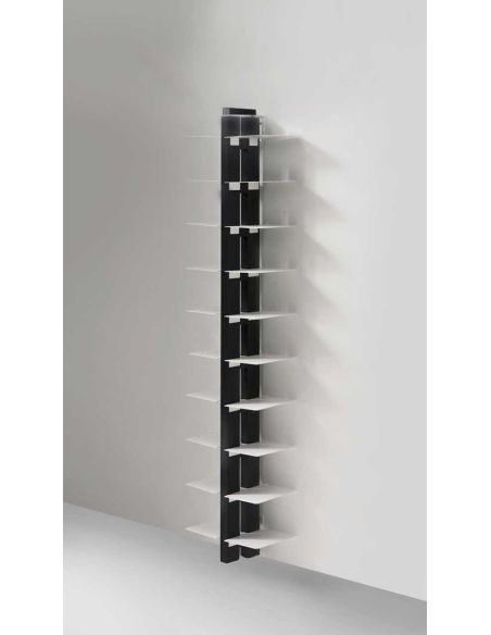 Libreria salvaspazio a muro a colonna in legno massello ZiaBice