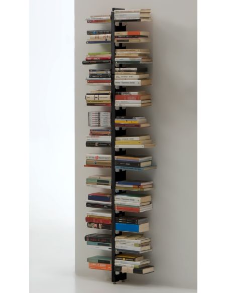 Libreria salvaspazio a muro a colonna in legno massello ZiaBice