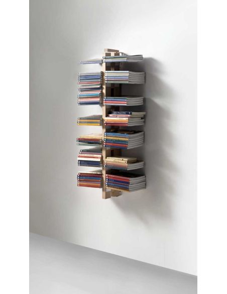 Libreria sospesa a parete in legno Zia Bice