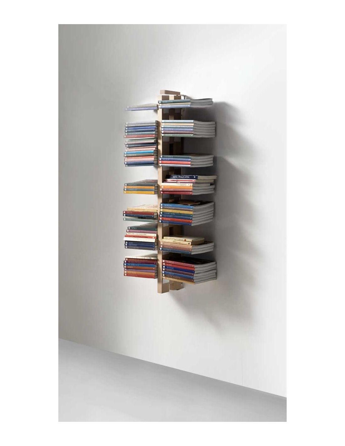 Libreria sospesa a parete in legno massello Zia Bice