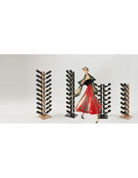 Portabottiglie vino da parete design in legno Zia Gaia Bifacciale