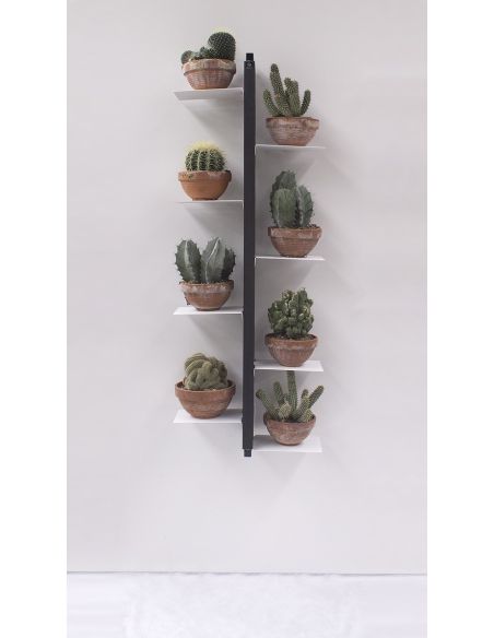 Portavasi da interno da appendere in legno massello per 5 o 8 vasi Zia Flora