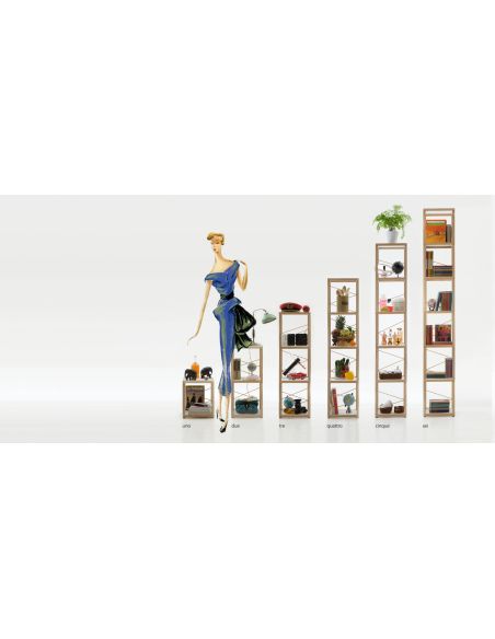 Libreria scaffale componibile in legno per arredo negozi Zia Babele Le Torri