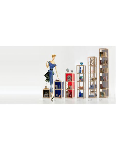 Libreria scaffale componibile in legno per arredo negozi Zia Babele Le Torri