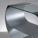 Tavolino da salotto design moderno in vetro e acciaio Ring