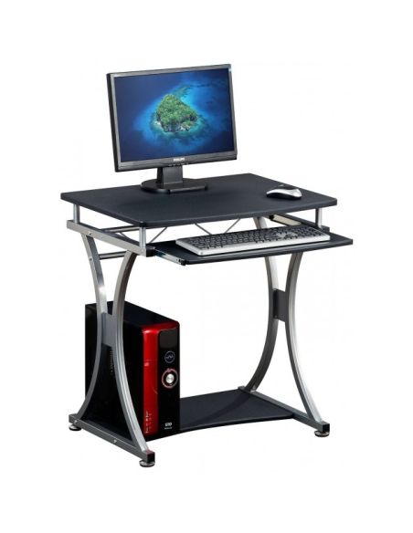 Scrivania porta PC in metallo e legno 70 x 55 cm Compatta-B