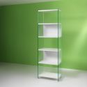 Libreria a colonna design moderno in vetro e laminato 202 cm Tibor202