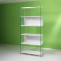 Libreria a colonna design moderno in vetro e laminato 202 cm Tibor202