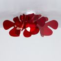 Plafoniera in plexiglass design moderno rosso satinato spectrall Aralia