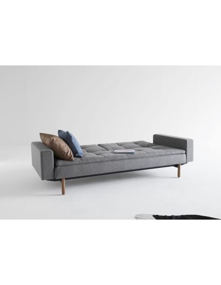 Divanetto letto una piazza e mezza con braccioli materasso a molle in tessuto 240 cm Dublexo