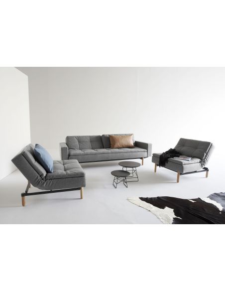 Divanetto letto una piazza e mezza con braccioli materasso a molle in tessuto 240 cm Dublexo