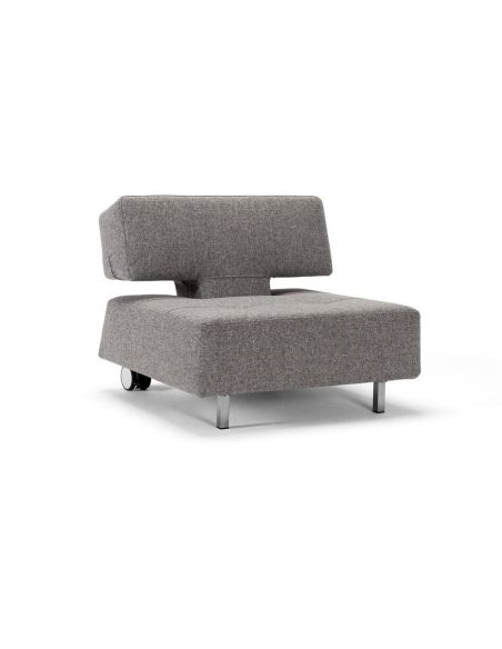 Poltrona con ruote trasformabile in pouff o penisola letto Longhorn