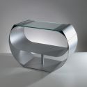 Tavolino da salotto design moderno in vetro e acciaio Ring