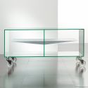 Carrello porta TV lcd in vetro trasparente Ebox 90 x 40 cm